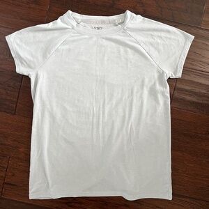 Athleta Girl Short Sleeve Shirt with open Criss-Cross Back Size XL/14